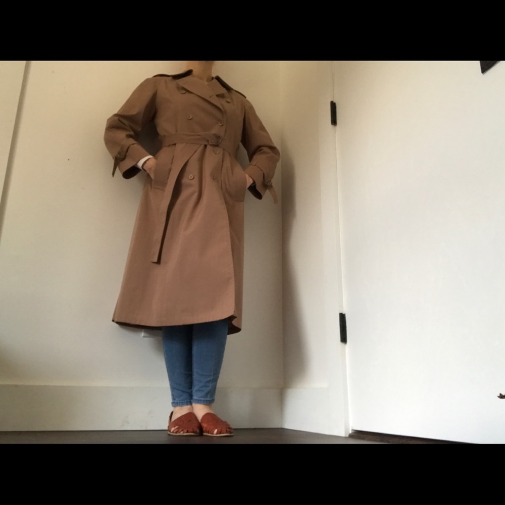 London Fog Dusty Rose Vintage Trench Coat RARE - Picture 2 of 14